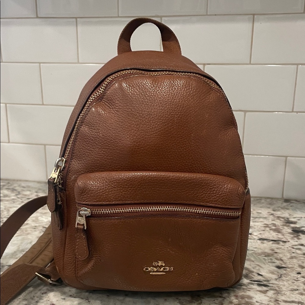 Coach Brown Leather Backpack Mini - image 1